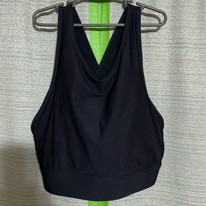 Black Fabletics sports bra.